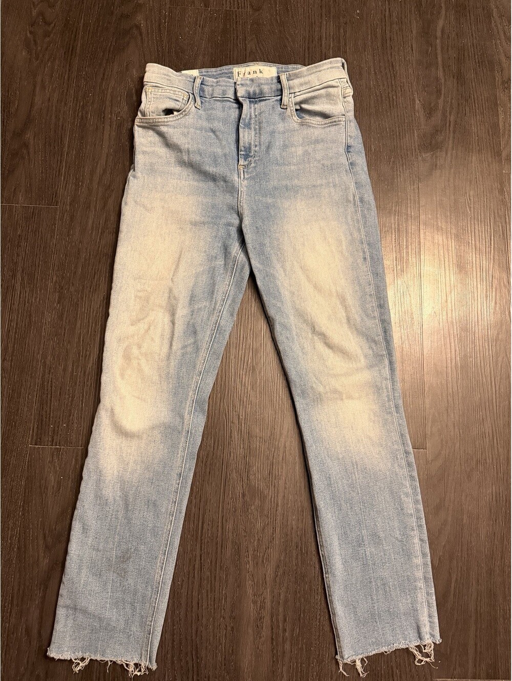 Frank & Eileen Jeans Women’s 28 Blue Derry Straight Raw Hem Made USA
